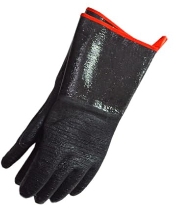 SHOWERORO Guantes para Barbacoa Resistentes al Calor y Agua Guantes de Cocina de Neopreno con Protección Térmica Diseño de Cinco Dedos para Asar Hornear y Parrillar Aptos para Lavado Mano y