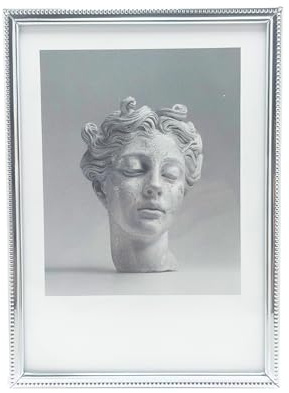 Generico Cornice Foto Argento con Vetro Anti-Appannamento, 4 Design, Disponibile in Misure 9x13cm, 10x15cm, 13x18cm, 15x20cm, 20x25cm, 20x30cm, 21x29.7cm A4 (bordo singolo argento, 21x29,7cm (A4))