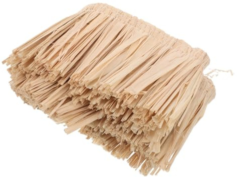 JEWEDECO Frange di Paglia di Rafia Intrecciata a Mano 10 Cm per Artigianato Hawaiano, Gonna Luau Fai da Te, Decorazioni per Feste Hawaiane e Accessori per Borse e Scarpe