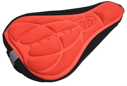 Evenoonest Silicone 3D Gel Bike Saddle Cover with Soft Padded Cushion for Comfort Cycling, EVA Material Seat Protector for Road and Mountain Bicycles(Red)