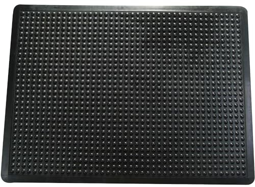 Doortex Anti-Ermüdungsmatte | Arbeitsplatzmatte anti-fatiguemat | 90 x 120 cm | aus 100 % Gummi | schwarz | rechteckig | mit Noppenstruktur