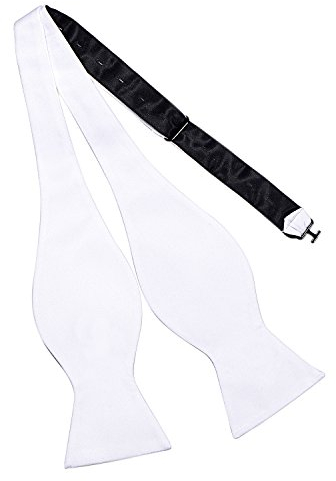 DonDon Herren Fliege zum Selberbinden Schleife Querbinder passend zu Anzug und Smoking - Weiß