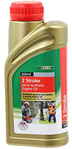 SPARES2GO 2 Stroke Semi Synthetic Engine Oil for Brush Cutter/Hedge Trimmer Petrol 500ml (Pack of 1)