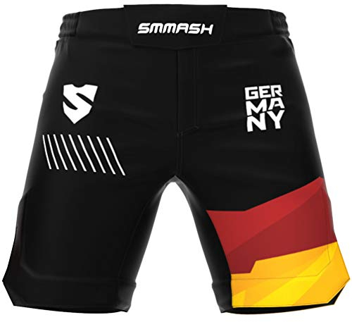 SMMASH MMA Shorts Herren Thaibox Muay Thai Hose Boxhose Sporthose Trainingsshorts Atmungsaktiv Kletterverschluss Abriebfest Ultraleicht
