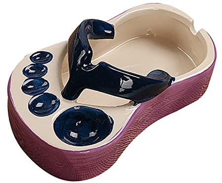 GEQIAN Newness Cendrier de table en céramique sans couvercle – Cendrier créatif en forme de tong avec repose-cigarette pour maison, bureau, bar, 13 x 8 x 5,5 cm