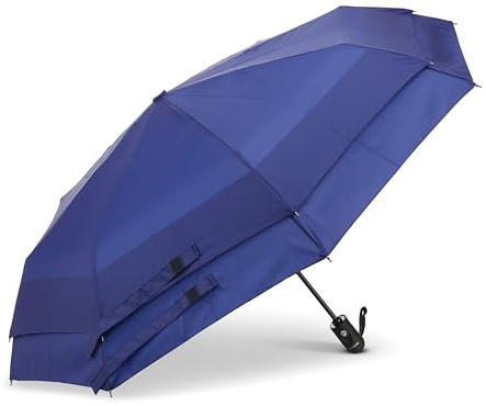 Samsonite Regenschirm mit Windschutz und automatischem Öffnen/Schließen, Einheitsgröße, blau