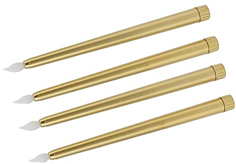 Candele a LED, 4 Pezzi Candele Coniche Senza Fiamma da 10 Pollici, Candela Conica a LED Elettrica Alimentata a Batteria Luce Calda per Natale (Oro)