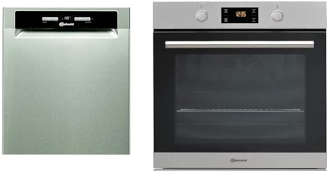 Bauknecht BUO 3O41 PLT X Unterbau-Geschirrspüler 60 cm & BAR2 KH8V2 IN Einbau-Backofen/A+/71 L/hydrolytische Selbstreinigungsfunktion/Edelstahl ProTouch/PowerHeißluft