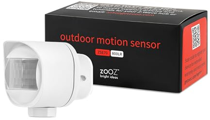 Zooz Outdoor/Indoor Motion Sensor ZSE70, Z-Wave Long Range, Temperature Monitoring, 800 LR Range