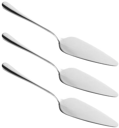 Tabanzhe Stainless Steel Cake Slice Pie Server Set-3PCS Cake Cutter with Serrated Edges Cake Pizza Pie Serve Server Cutting Kit for Kitchen Wedding Birthday Party(Silver)