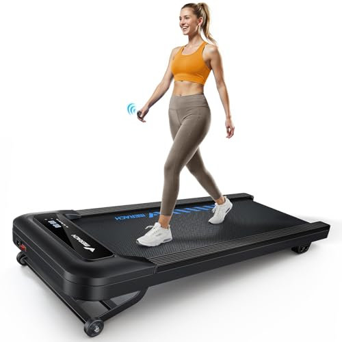 MERACH Walking Pad, Laufband Für Zuhause mit 9% Automatischer Steigung, 1-6KM/H, 2.5PS Laufband Schreibtisch für den Heim- und Bürogebrauch, Geräuscharme Laufbände bis 120kg, APP&Fernbedienung