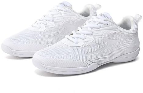 Kraftpaid Scarpe da Cheerleading Bianche,Scarpe da Cheerleader Fitness,Scarpe da Ginnastica da Cheerleader,Traspirante,Resistente all'Usura,per Sport,Aerobica,Cheerleader,Allenamento e Danza.