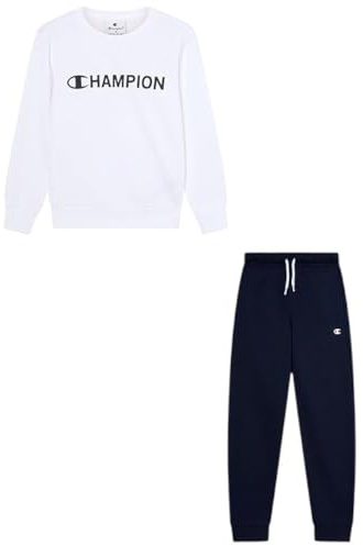 Champion Legacy - Tuta girocollo da ragazzo, M, bianco, bianco, M