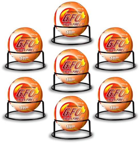 Green Fire Off (GFO) Grande boule d'extincteur automatique – Dispositif de suppression d'auto-activation électrique ou de boîte de circuit, 1,3 kg, taille 150 mm, idéal pour la maison, le bureau et la