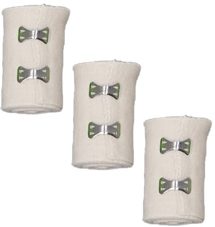Rotoli di bendaggio, 3 rotoli di garza in cotone elasticizzato per primo soccorso e cura delle ferite (7,5 cm x 4,5 m)