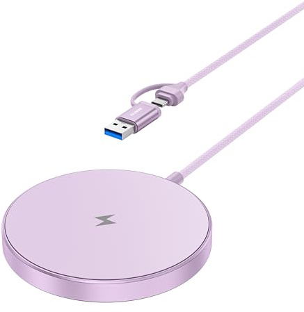 BENFEI Cargador Inalámbrico Magnético 15W Compatible con Cargador mag-Safe/iPhone 16/16 Pro/16 Plus/16 Pro MAX/iPhone 15 Pro MAX Plus/iPhone 14 13 12 Series, Wireless mag-Safe Charging Pad