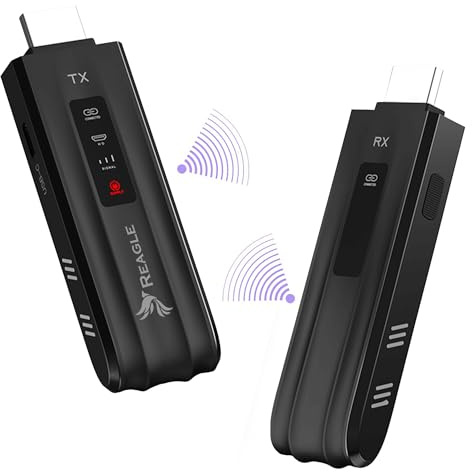 Reagle HDMI-trådlös överföring 50 m trådlös HDMI-sändare och mottagare set full HD 1080p 60 Hz Plug & Play skärmspegling för laptop TV-projektor konferens hemmakontor
