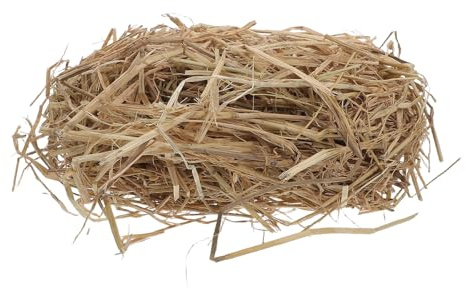 Hohopeti Lecho de Paja de Trigo Natural para Gatos, Refugio para gallineros, Nido cálido, 1 lb/500 g - Lecho Decorativo para Animales callejeros, Ideal para Pascua, pájaros, Conejos y jardín.