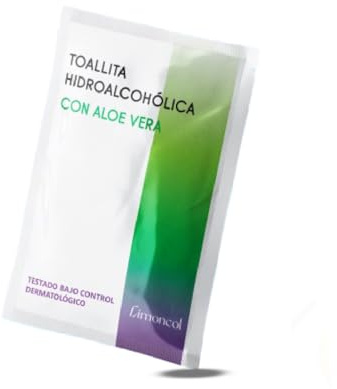Limoncol Toallitas Hidroalcohólicas con Aloe Vera, Sobres Individuales, Higiene de Manos sin Aclarado, Mínimo 70% Alcohol - 25 unidades