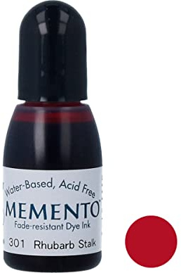 Tsukineko Inchiostro per timbri, 15 ml, Rosso, Gambo di rabarbaro, Accessori per tamponi di Inchiostro, 15 ml