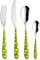 Pinti Edelstahl Design-Besteck Bollicine grün 24-tlg.