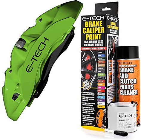 Car Brake Caliper Quick Drying High Performance Temperature Rating 220 C Paint Kit Set (Lime Green)…