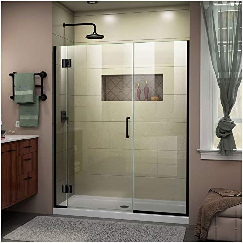 DreamLine Unidoor-X 52 - 52 1/2 inch W x 72 inch H Frameless Hinged Shower Door in Matte Black