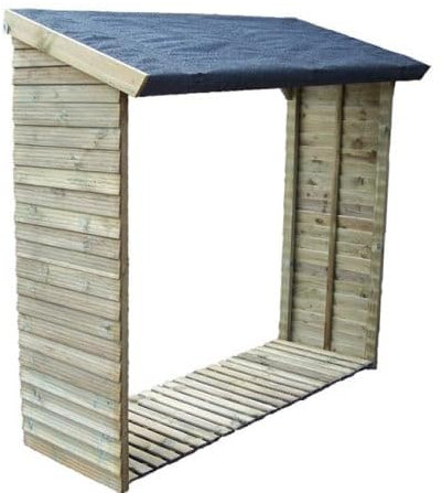 Atout Loisir Abri bûches mural en bois - 2 stères - Hauteur : 1.87 m - longueur : 1.88 m