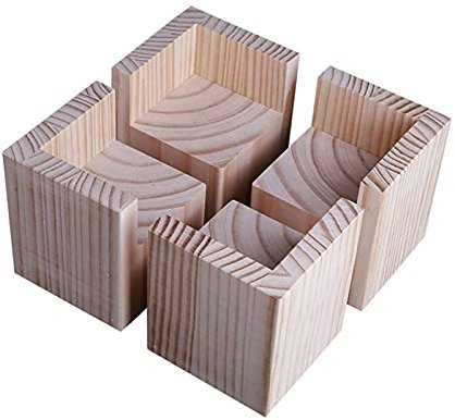 CWYP-043 4 Stück Möbel Risers Möbelerhöher Betterhöhung Möbelerhöhung Tischerhöher Elefantenfuß Bed Riser aus Holz (Size:7x7x10cm)