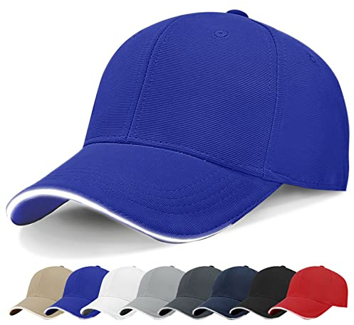 Kordear Baseball Caps Mens - Plain Reflective Baseball Hat Mens Adjustable Casual Peak Caps Gifts for Men Unisex Sport UK