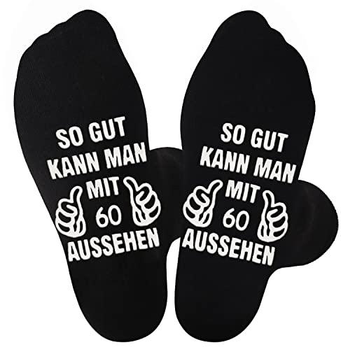 Jeasona 60 Geburtstag Socken Herren Anti-Rutsch Mann Geschenkideen Lustig Geschenk Deko Socken 43-46