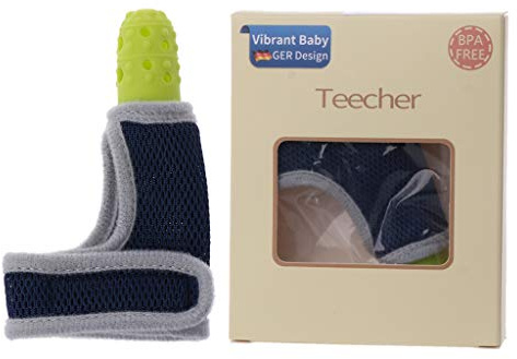 Max-Tonsen Cubierta de Dedo Molar de Silicona no Tóxica para Bebé Niños, Protector de Dedos, Muñequera Mordedores para Dejar de Chuparse el Pulgar-Amarillo