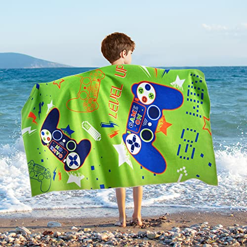 WERNNSAI Spiel Strandtuch für Kinder, 76 X 150 cm Sandfrei Handtücher Für Junge, Kinder Schnell Trocknend Badetuch,Ultra Saugfähig Superweich Stranddecke Pool Reisen Schwimmen Handtücher