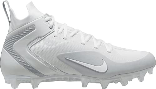 Nike Alpha Huarache 8 Elite CW4440-011 - Tacos de lacrosse para hombre, color blanco, platino puro, gris lobo, blanco, blanco/plateado/gris (White/Pure Platinum/Wolf Grey), 45 EU