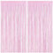 Lametta Vorhänge, 2 Stück Rosa Glitzervorhang Fringe 1m x 2m Metallic Folienfransen Hintergrund, Luftschlangen Folie Vorhang für Geburtstag Hochzeit Weihnachten Party Dekoration, Tinsel Curtains Pink