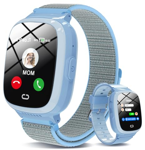 Kinder Smartwatch - Uhr Telefon für Mädchen Jungen mit Anruf, SOS, Spiele, Schrittzähler, Musik, Hörbuch, Kamera, Wecker, Kinder Uhren Geschenk für Kinder 4-12 Jahre, Kids Smart Watch (Blau 4G)