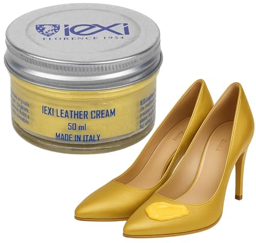 Crème de Cirage Doré Lustrante pour Chaussures en Cuir Véritable - Made in Italy - Soin Intensif et Professionnel, Crème Or Nourrissante et Ravivante 50 ml – Entretien, Protection et Brillance du Cuir
