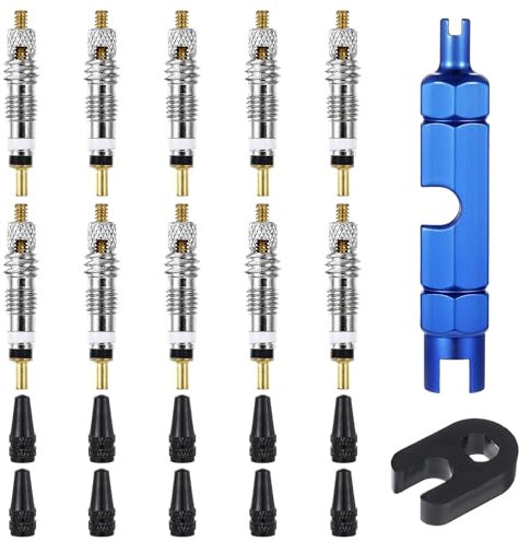 Ymapinc 22 Stück Ventilschlüssel Französisches Ventil Fahrradventil Französisch Set Französische Ventile Fahrrad Ventilschraube Ventilschlüssel Fahrradzubehör für Fahrräder Mountainbikes