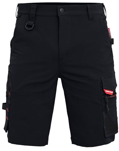 WORK IDEA Pantaloncini da Lavoro Elasticizzati da Uomo, vestibilità Aderente, Eleganti e Resistenti per i più Alti