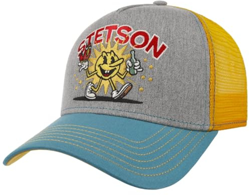 Stetson Walking Sun Trucker Cap Herren Sommer grau-gelb One Size