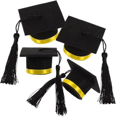 FUNNETOYU 4pièces Mini Casquette De Remise De Diplôme pour Bouteille De Vin Bouchon De Bouteille De Remise De Diplôme Couvre- De Chapeau Décorations De Fête De De