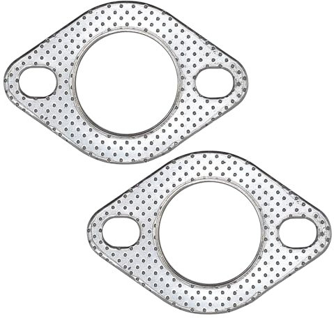 YGQ 2 Inch 50mm Exhaust Gasket 2 Bolt for Muffler Flange Manifold High Temperature Graphite w/Fire Ring 2 Pcs