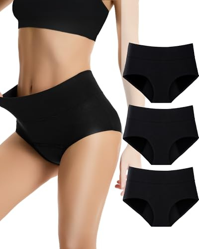 Dtuomo Ropa interior de período para mujer, flujo pesado, absorción a prueba de fugas, ropa interior posparto, bragas menstruales para mujer