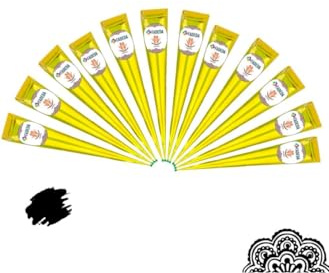 12 coni di henné FADEDA | 12 x 25 g pasta naturale | nero | 100% vegetale | pronto all'uso e senza PPD