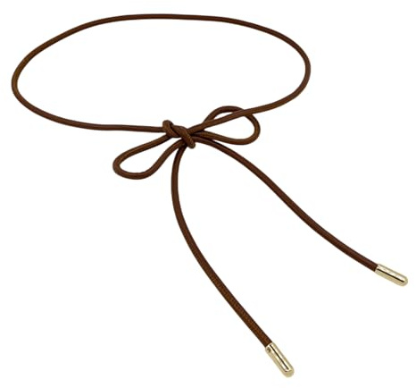 APLudoo Cintura sottile in pelle PU da donna in stile vintage catena decorativa in vita cintura per abito e cappotto Decor 160 cm corda femminile, Caff, Taglia unica