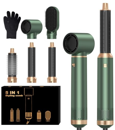 Air Brush 5 en 1, Hair Styler, Airbrush 5 en 1 Air Styleravec Seche Cheveux, Brosse Soufflante, Fer a Boucler, Thermal Brush, Brosse Lissante Seche Cheveux 5 en 1 pour Sécher, Boucler, Lisser