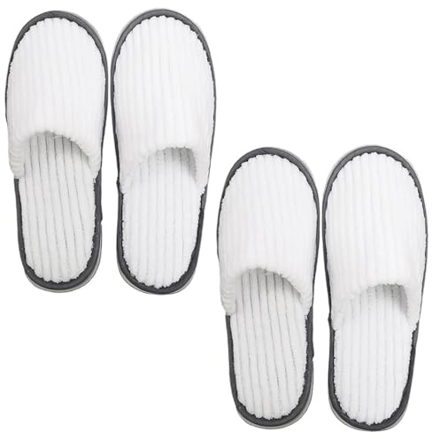 Nievajio 2 paia di pantofole da hotel, morbide e confortevoli, antiscivolo per spa, pantofole antiscivolo con suola spessa da 9 mm, pantofole riutilizzabili per ospiti, per spa, feste, piscine e