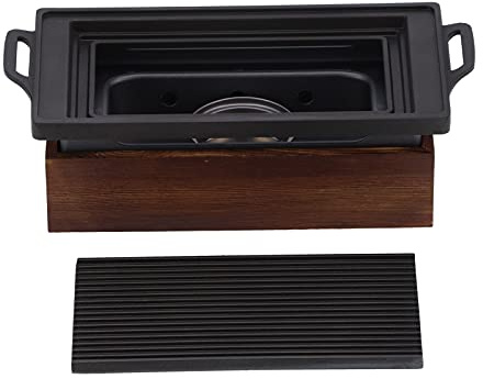 Acouto Sartén para Parrilla para Barbacoa, Aluminio para Asar sin Humo, Placa Antiadherente de Estilo Coreano para Cocinar en Interiores y Exteriores en Familia