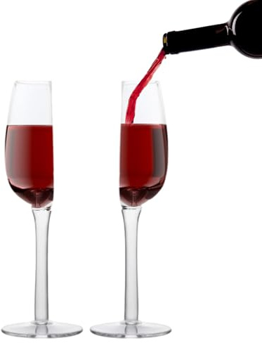 Wodustee 2Pieces Half Red Wine Glasses Cups, Funny Half Drinking Glass for Wine, Transparent Long Stemmed Halfs Red Wines Cup, Semi-Circular Glass for Home Weddings, Festivals, Birthday,Christmas