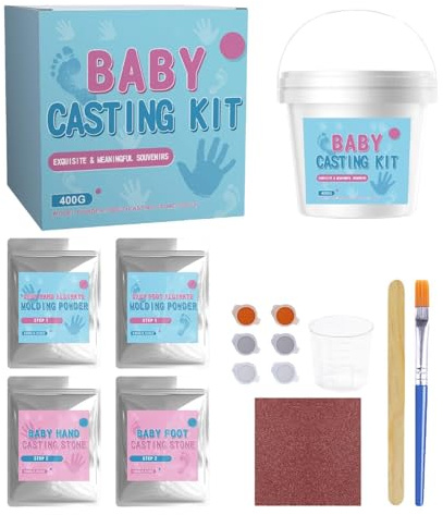 Gips handform – tryckt kit för händer och fötter för barn – non-stick fingeravtryckspulver – för , familj, barnkammare, vardagsrum, lekrum, födelsedag